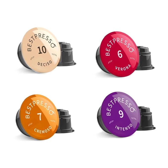 Bestpresso Coffee capsules compatible with Starbucks Verismo Caffitaly CBTL K-fee systems 80 Pods (Variety Pack)