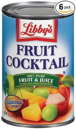 Libby's Fruit Cocktail in Pear Juices Concentrate 15oz Can (Pack of 6)
