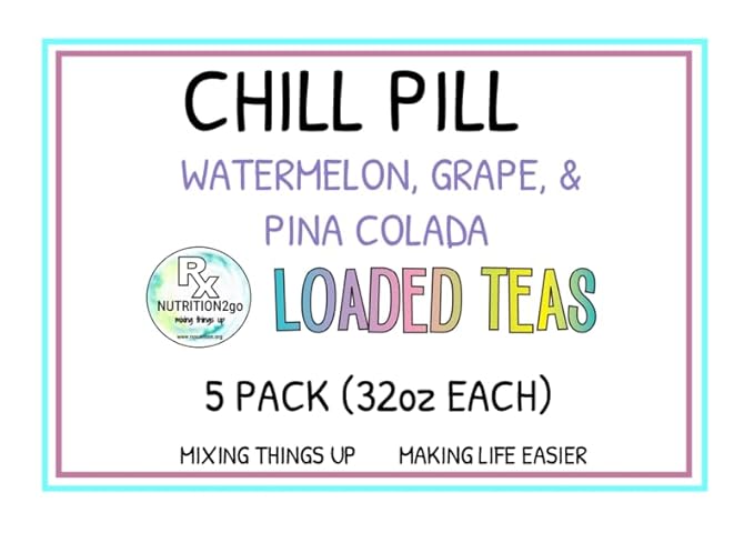 RxNutrition 2go Loaded Energy Tea (5 pack bulk Chill Pill)