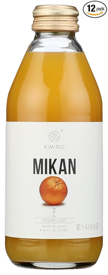 KIMINO DRINKS Sparkling Mikan Juice 8.45 Fl Oz (Pack of 12)