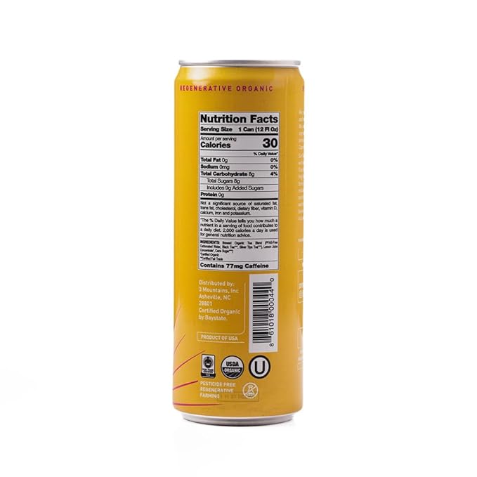 Sarilla Nonalcoholic Lemon Tea Spritzer – Lightly Sparkling Real Brewed Organic Black Tea with a Zesty Citrus Finish Low Calorie 12-Pack