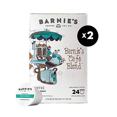 Barnie's Single Serve Café Blend Coffee Pods Smooth and Balanced Blend of South and Central American Coffee Medium Roast Compatible with Keurig Brewers 48 Count