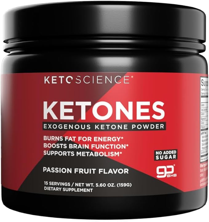 KETO SCIENCE Ketones Powder Exogenous Ketone Powder with goBHB Keto Electrolytes Powder Supports Metabolism Intermitten Fasting Focus and Workout Support Passion Fruit Flavor 15 Servings
