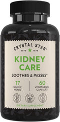 Crystal Star Kidney Care (60 Capsules) – Herbal Supplement for Kidney Cleanse Detox &amp Support - Stone Root Gravel Root &amp Hydrangea Root - Non-GMO