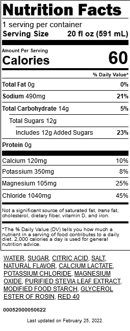 Gatorlyte Rapid Rehydration Electrolyte Beverage 20 Ounce Bottles 12 Pack (Watermelon)