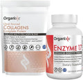 Organixx Clean Sourced Collagens (20 Serv) &amp Enzyme 17 (80 Caps) Bundle Hydrolyzed Collagen Protein Plus Digestive Enzymes with Tri-Phase Protease Supports Digestion Immunity &amp Joints Glut