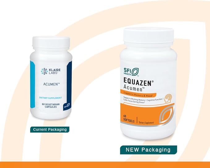 Klaire Labs SFI Health Acumen - Cognitive Support Supplement with Bacopa Monnieri Extract - Memory Support - Gluten-Free &amp Hypoallergenic Bacopa Capsules for Adults &amp Kids 7+ (60 Capsules) (Pa
