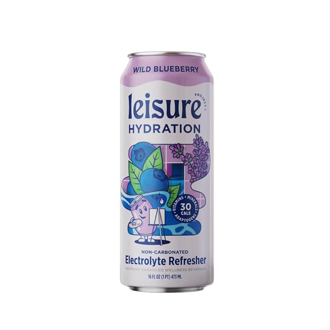 Leisure Hydration - Variety Pack and Blueberry Flavors (24 Total Cans - 12 of Variety Flavor and 12 of Blueberry Flavor)