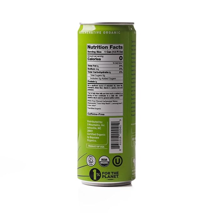 Sarilla Nonalcoholic Herbal Spritzer Chamomile Lime with Adaptogens Unsweetened 12-Pack