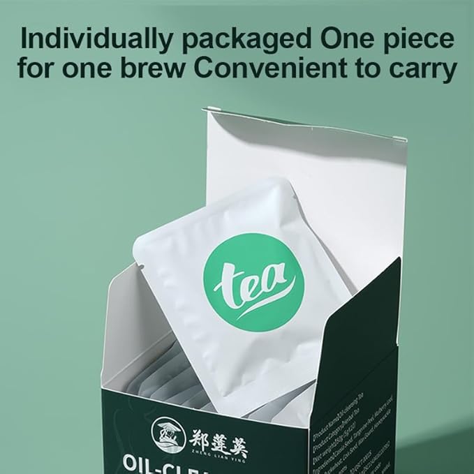 ZLYING Herbal Cleanse Tea Organic Oil Reducing Tea Traditional Formula with Cassia Seed Winter Melon Lotus Leaf Poria Green Tea for Wellness 20 Tea Bags and a cup