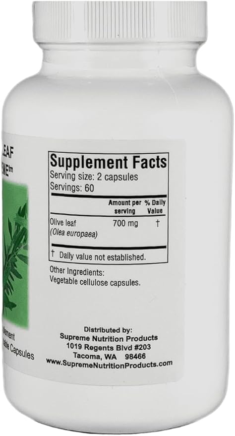 Supreme Nutrition Olive Leaf Supreme 120 Pure Olive Leaf Vegetarian Capsules (Pack of 2)