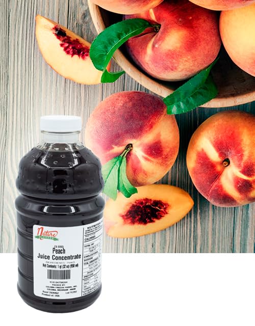 Nature Blessed 100% Pure Peach Fruit Juice Concentrate - 2 Quarts (2/32 fl pz bottles) Perfect of Vintners Brewers Hard Cider at Home Smoothies