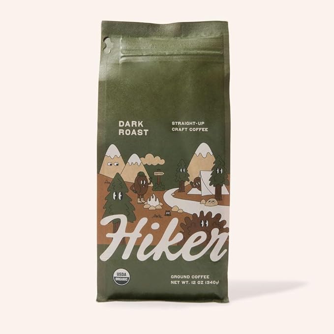 Hiker Coffee Ground Dark Roast 12 oz (Pack of 6)
