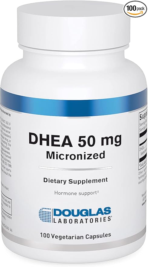 Douglas Laboratories DHEA 50 mg Capsules - Micronized - Supports Hormone Balance Immunity Brain Bone Health &amp Metabolism* - Non-GMO - 100 Vegetarian Capsules