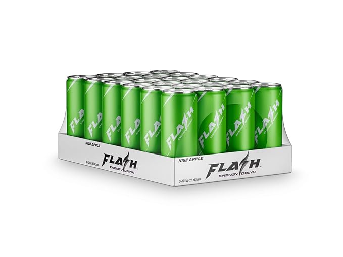 Flash Energy Drink | Elevate your Energy Focus and Performance | Natural |Non-GMO Vegan Gluten-Free Ingredients Organic Green Tea and Green Coffee Bean with 125 mg of Caffeine Enhanced with Ess