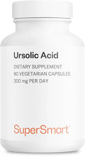 Supersmart - Ursolic Acid 300mg per Day (Well-Tolerated) - Rosemary Leaf Extract Supplement | Non-GMO &amp Gluten Free - 90 Vegetarian Capsules