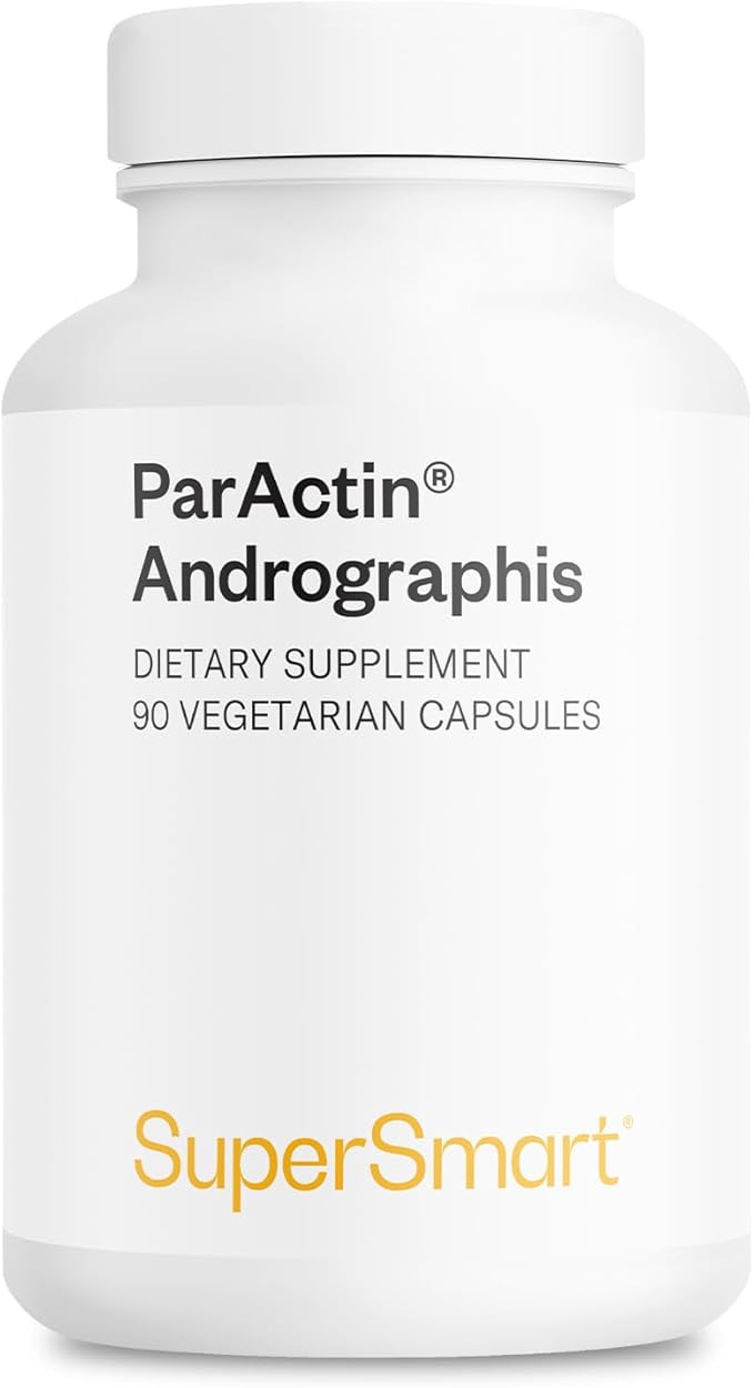 Supersmart - ParActin Supplement 300mg per Day (High Strength) - Andrographis Paniculata | Non-GMO &amp Gluten Free - 90 Vegetarian Capsules