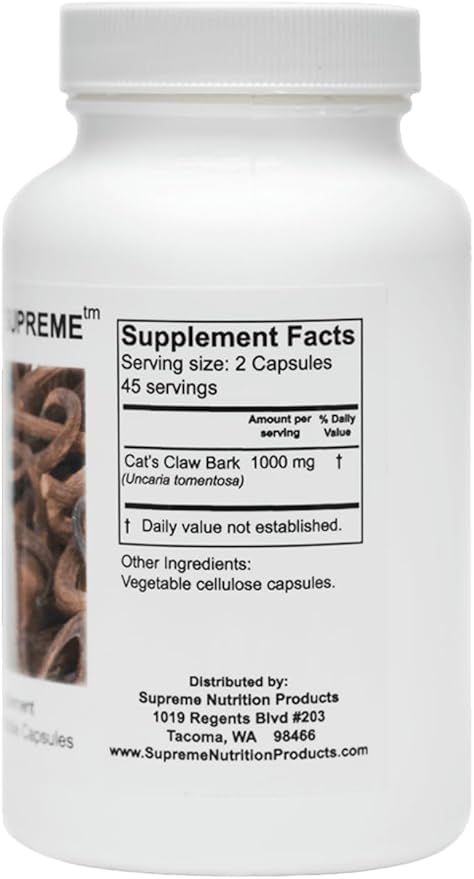 Supreme Nutrition Cat’s Claw Supreme 90 Pure Cat’s Claw Bark Vegetarian Capsules (Pack of 2)