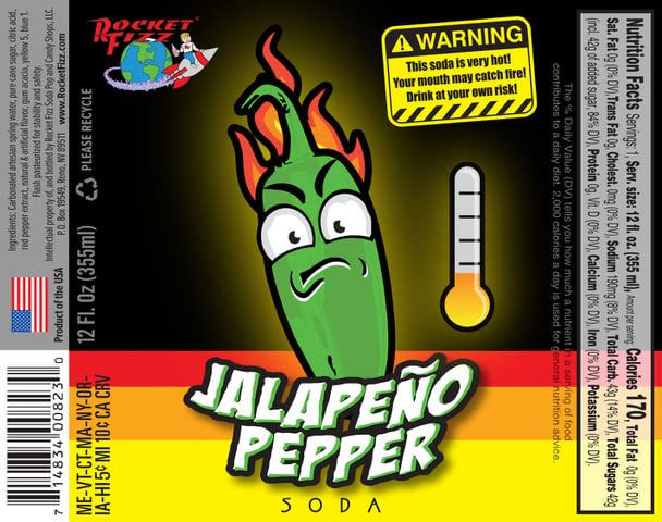 Hot Pepper Sodas | Mixed 4 Pack of Spicy Flavors | Handle the Heat | Real Cane Sugar | Includes Crazy Soda Pop Bottle Opener