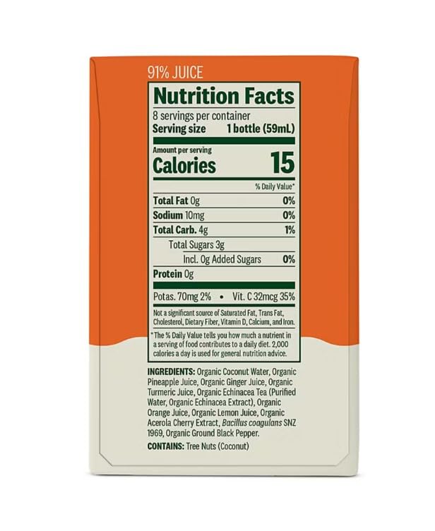 Organic Immunity Defense Shot Ginger and Turmeric Wellness Shot 8 pk./2 fl. oz.