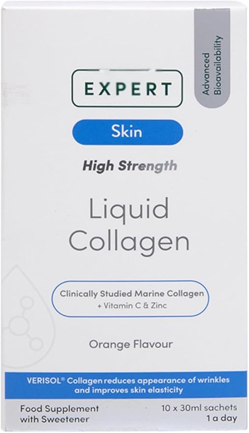 H and B Expert Marine Collagen Orange Liquid 10 Sachets (Total11.40 oz)for Hair &amp Skin Health