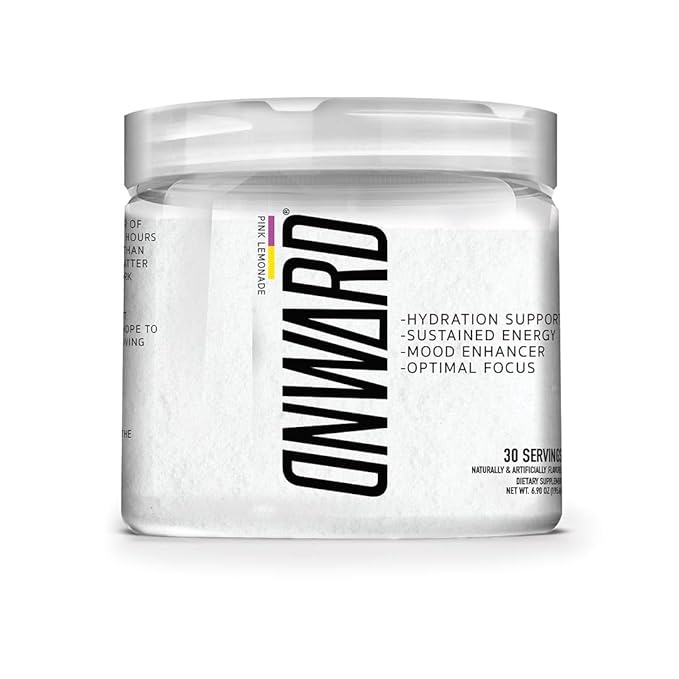 Onward Daily Performance Drink Mix – Clean Energy Focus &amp Hydration Support with Electrolytes Nootropics &amp Vitamins – No Sugar Smooth Taste - Pink Lemonade