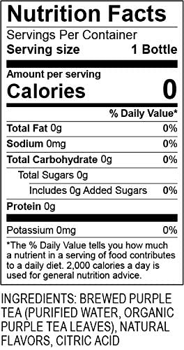Purpose Tea Blood Orange - Bottled Iced Tea All Natural Brewed Organic Purple Leaves Unsweetened Pure Non-GMO High in Antioxidants and Anthocyanins Healthy Drinks - 16 oz (Pack of 12)