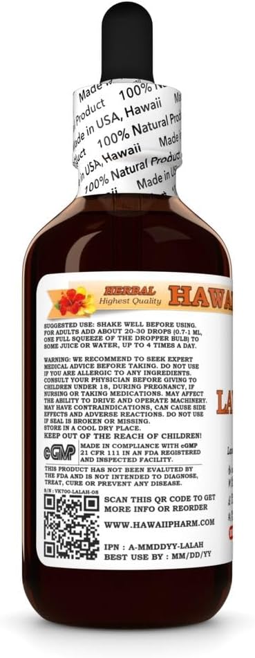 Lavender (Lavandula Angustifolia) Dry Herb Tincture Made in Hawaii Professional Grade Small Batch Raw Materials All Natural Vegan Pure Liquid Extract - 2 fl.oz