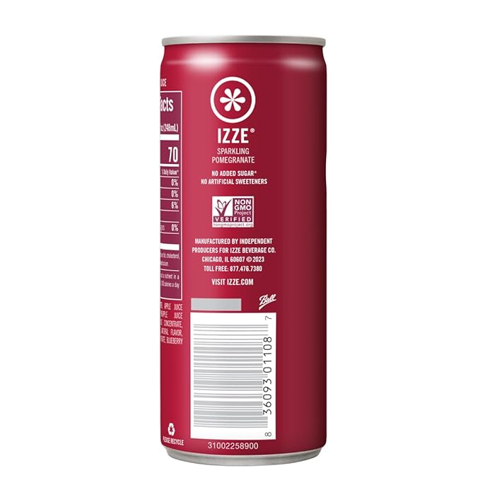 IZZE Sparkling Juice Pomegranate 8.4 Fl Oz (Pack of 12)