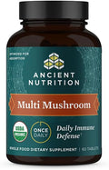 Ancient Nutrition Mushroom Supplement Organic Multi Mushroom Immune Support Tablet Supports Stress Response Gluten Free Paleo and Keto Friendly 60 Count