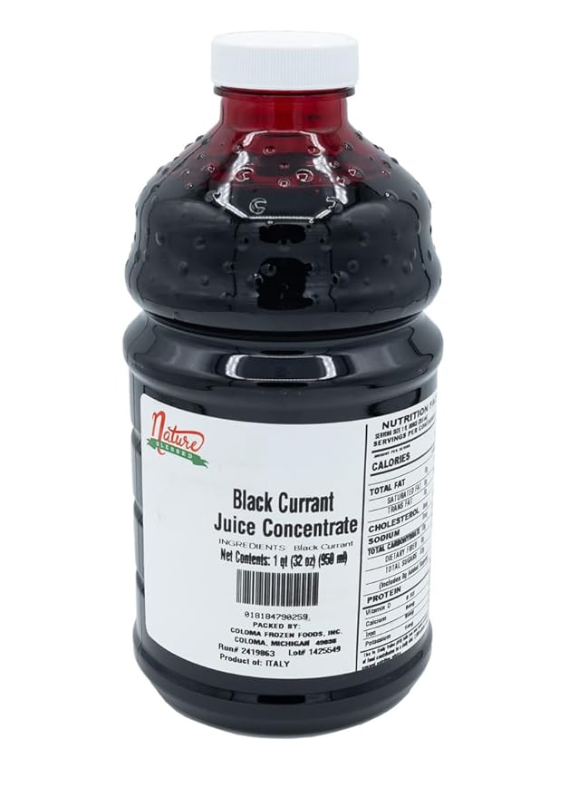 Nature Blessed 100% Pure Black Currant Concentrate - 1 Quart (1/32 fl oz bottle) Applications: Home Wine Making Brewing Distilling Smoothies Jelly