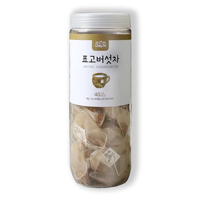 DAY.N Shiitake Mushroom Tea Bag Natural Organic Certified Mushroom Tea 1.7 oz (40 bags)