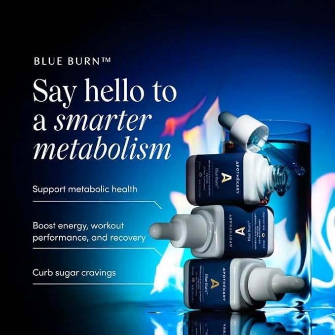 Apothékary Metabolic Duo Herbal Supplement Liquid Drops Contains Blue Burn and Energy Support Formula 60 Servings Total