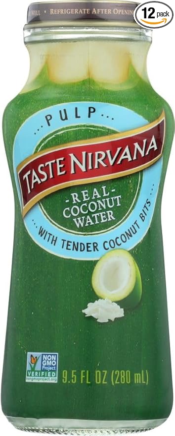 Real Coconut Water with Pulp 9.5 Ounce -- 12 per case. by Taste Nirvana [Foods]