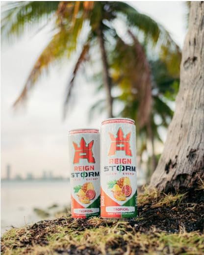 REIGN Storm Tropical Fitness &amp Wellness Energy Drink 12 Fl Oz | Pack of 12