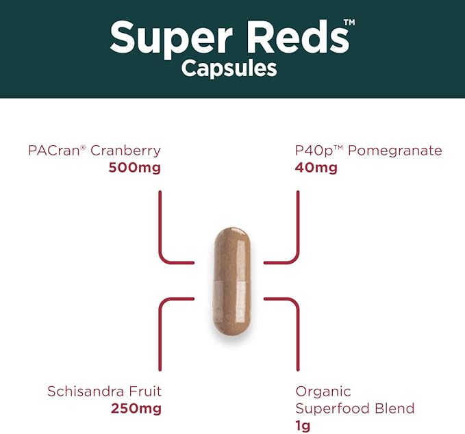 Purity Products Super Reds Capsules Formula (20+ Organic Super Fruits and Berries) Certified Organic Phytonutrients - 90 Capsules