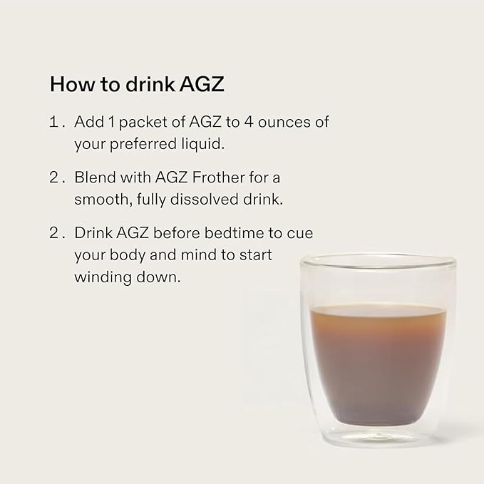 AG1 AGZ Sleep Drink – 30-Count Calming Sleep Aid Powder Melatonin-Free Nighttime Blend with Magnesium Ashwagandha Saffron &amp Valerian – Herbal &amp Adaptogen Drink Mix (Chocolate Mint)