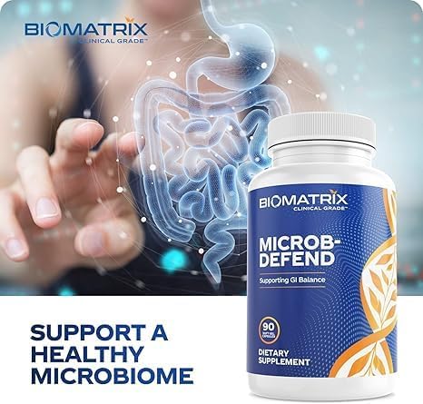 BioMatrix Oil Blend of Thyme Oregano Clove Digestive Supplement for Men and Women GI Repair Softgels | Microb-Defend (90 Capsules)