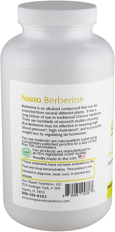 One Planet Nutrition Nano Berberine 250 mg Veggie Capsules (120 Servings) Berberis Extract Nano for Enhanced Absorption Supports Vitality and Cellular Balance Non-GMO Vegan Gluten-Free