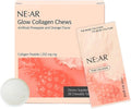 NE:AR Glow Collagen Chews – 2 500mg Peptides with Hyaluronic Acid &amp Vitamin C Tasty Easy Daily Support for Skin Hair Nails Pineapple Flavor