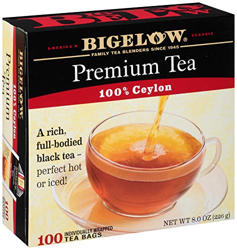 Bigelow 100 Count Premium Blend Black Tea (Case of 10) Contains 1000 Total Individually Wrapped Tea Bags Full Caffeine