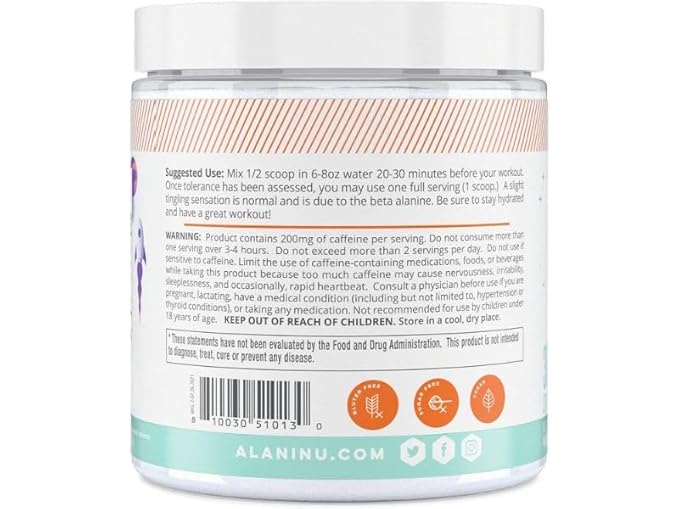 Alani Nu Pre Workout Powder GLAXAY Lemonade Amino Energy Boost Endurance Supplement Sugar Free 200mg Caffeine L-Theanine Beta-Alanine L-Citrulline 30 Servings