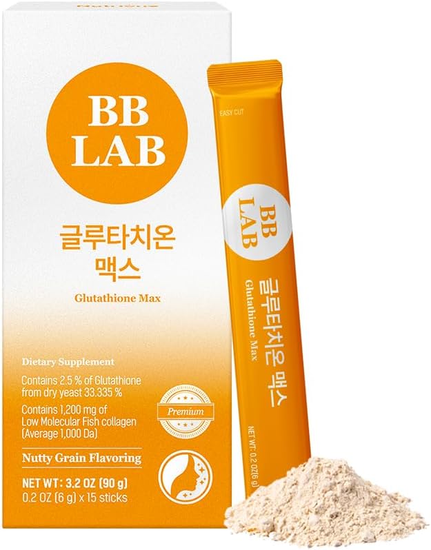 BB LAB Glutathione Max Powder Stick Supplement Korea Glutathione Low Molecular Fish Collagen for Woman Vitamin C Fast Absorption Antioxidant Anti-Aging
