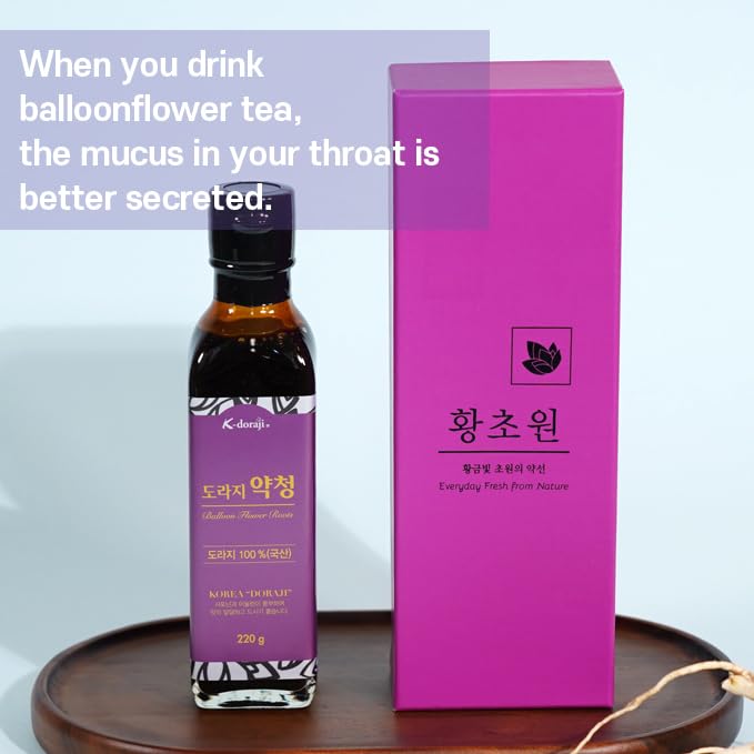 K-doraji Doraji Yackchung Premium Natural Tea Concentrate 220ml -100% Bellflower Root Extract Sore Throat Sugar Free Caffeine Free Artificial Chemicals Free