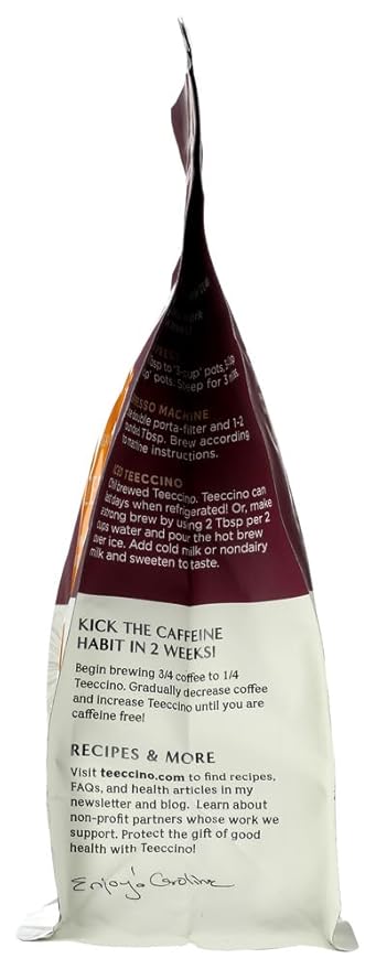 2 Packs of Teeccino Mediterranean Herbal Coffee - Hazelnut - Medium Roast - Caffeine Free - 11 Oz