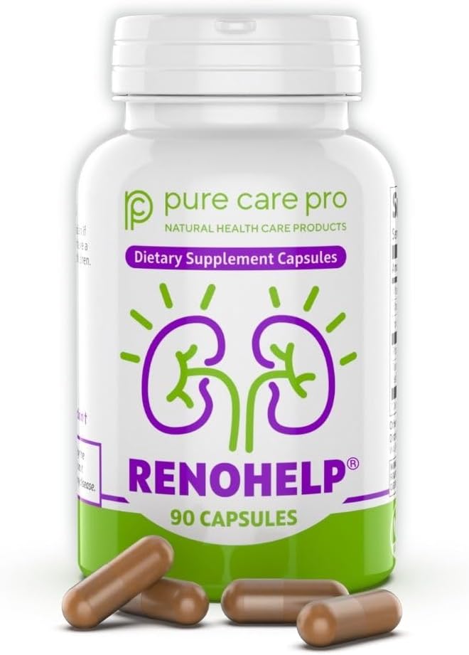 Renohelp Powerful All-Natural Kidney Support Supplement for Healthy Kidney Function Creatinine Levels and Glomerular Filtration Vegan &amp Gluten Free* (90 Capsules)