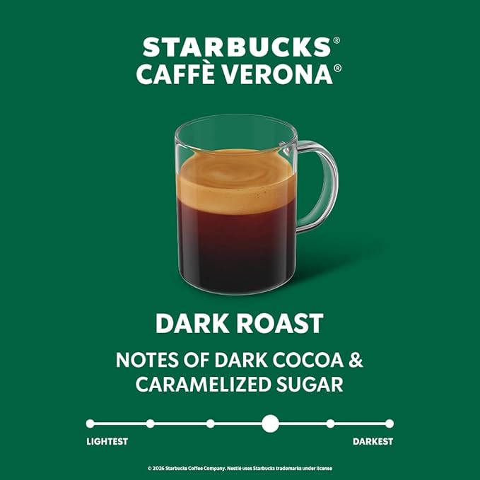 Starbucks by Nespresso Vertuo Caffè Verona Dark Roast Coffee 30-count Coffee Pods Brews 7.8 oz.