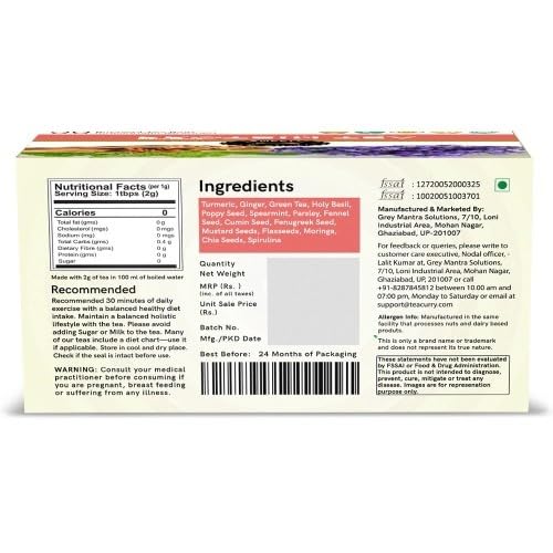 TEACURRY Protein Support Tea (30 Tea Bags 1 Month Pack) - Enhances Protein Absorption for Strength Better Energy &amp Reduce Fatigue | 100% Plant-Based Tea