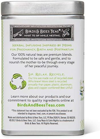 Birds &amp Bees Teas - Bedtime Tea for Easy Naps &amp Calm Nights Pregnancy Tea and Organic Loose Leaf Blend for the Family 30 Servings 2.0 oz