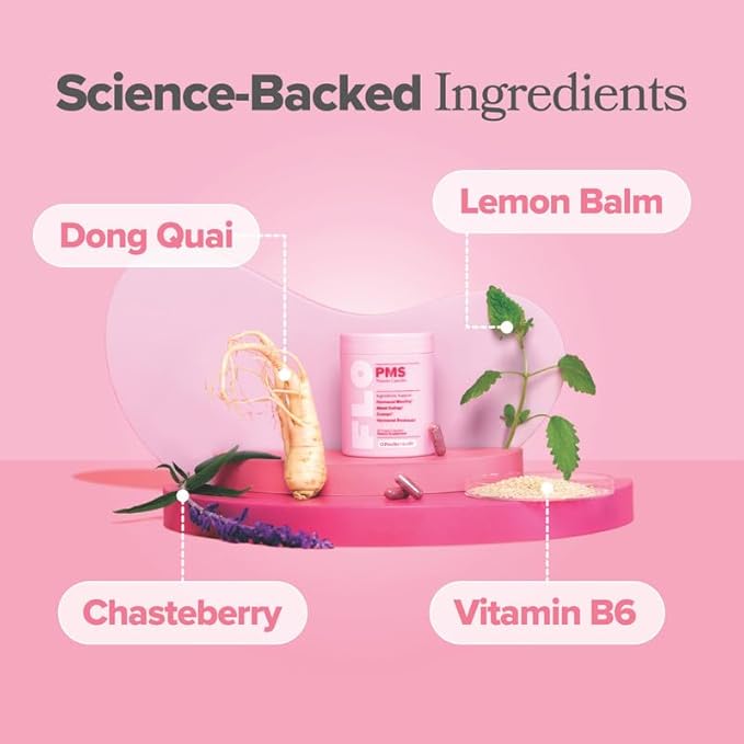 O Positiv FLO PMS Vitamins for Women 30 Servings (Pack of 2) - Proactive PMS Relief - Targets Hormonal Breakouts Bloating Cramps &amp Mood Swings with Chasteberry Vitamin B6 &amp Lemon Balm